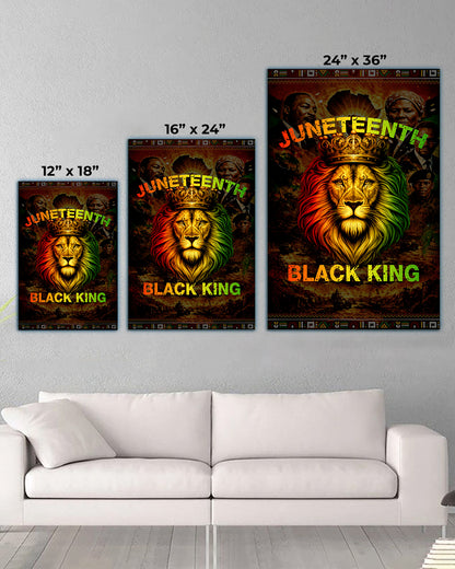 Juneteenth Black King Lion Crown - Poster/Canvas