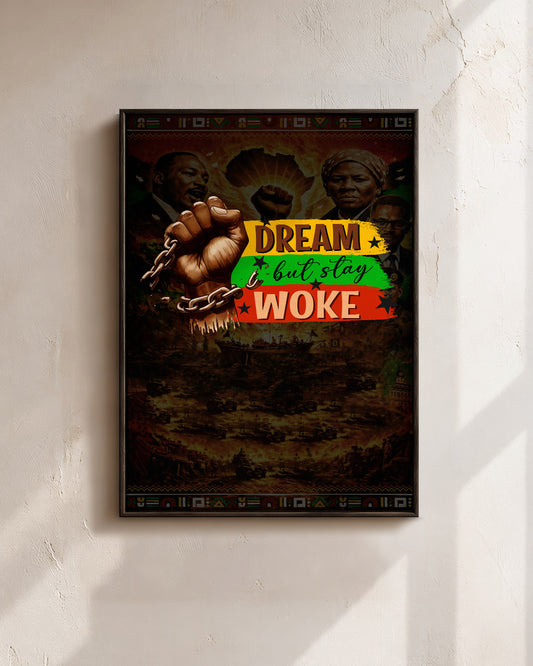 Dream but Stay Woke - Black Consciousness and Strength - Poster/Canvas
