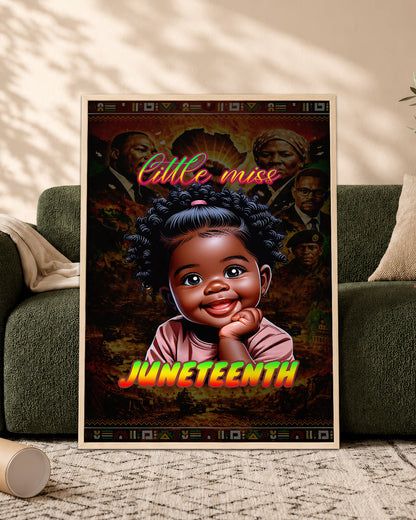 Juneteenth Little Miss Black Queen - Poster/Canvas
