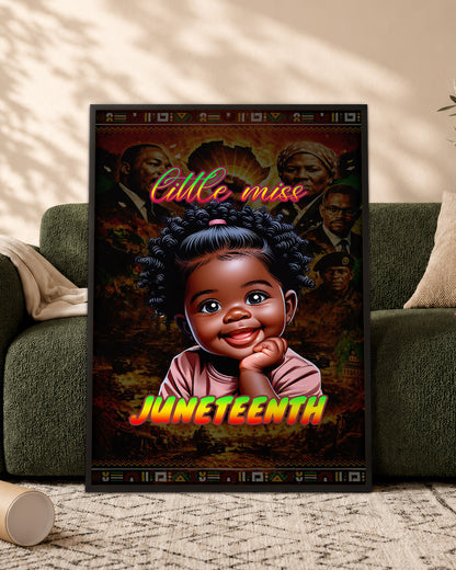 Juneteenth Little Miss Black Queen - Poster/Canvas