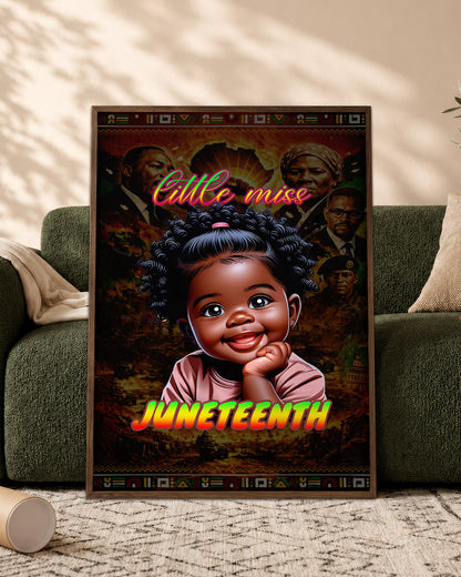 Juneteenth Little Miss Black Queen - Poster/Canvas