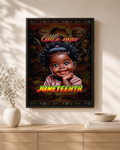 Juneteenth Little Miss Black Queen - Poster/Canvas