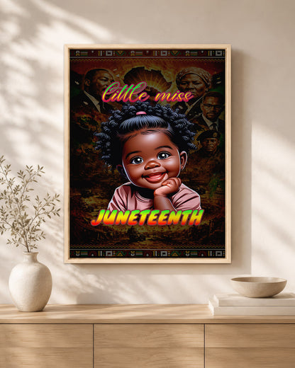 Juneteenth Little Miss Black Queen - Poster/Canvas