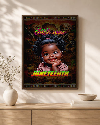 Juneteenth Little Miss Black Queen - Poster/Canvas