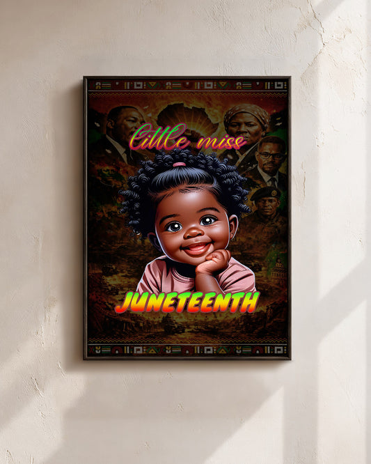 Juneteenth Little Miss Black Queen - Poster/Canvas