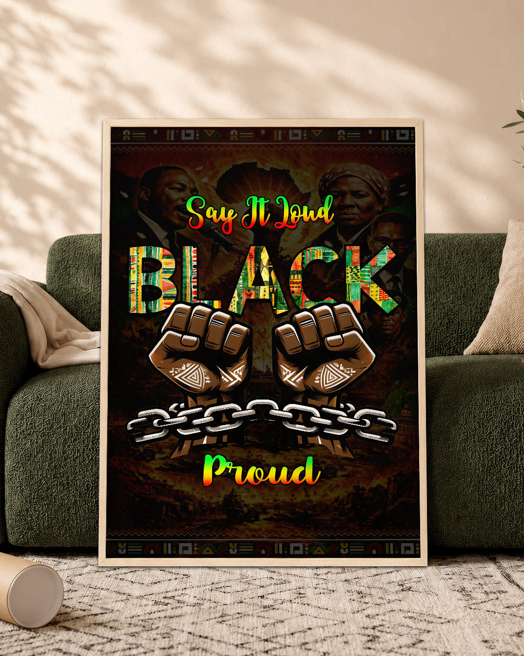 Say It Loud Black & Proud Fist - Poster/Canvas