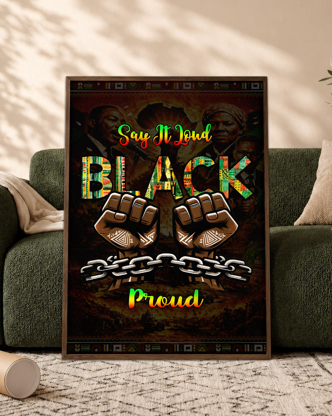 Say It Loud Black & Proud Fist - Poster/Canvas
