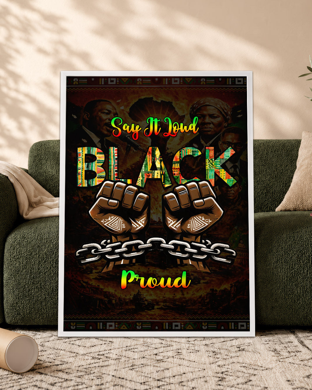 Say It Loud Black & Proud Fist - Poster/Canvas