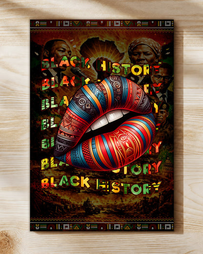 Black History Bold Lips - Black Culture, Voice & Pride - Poster/Canvas