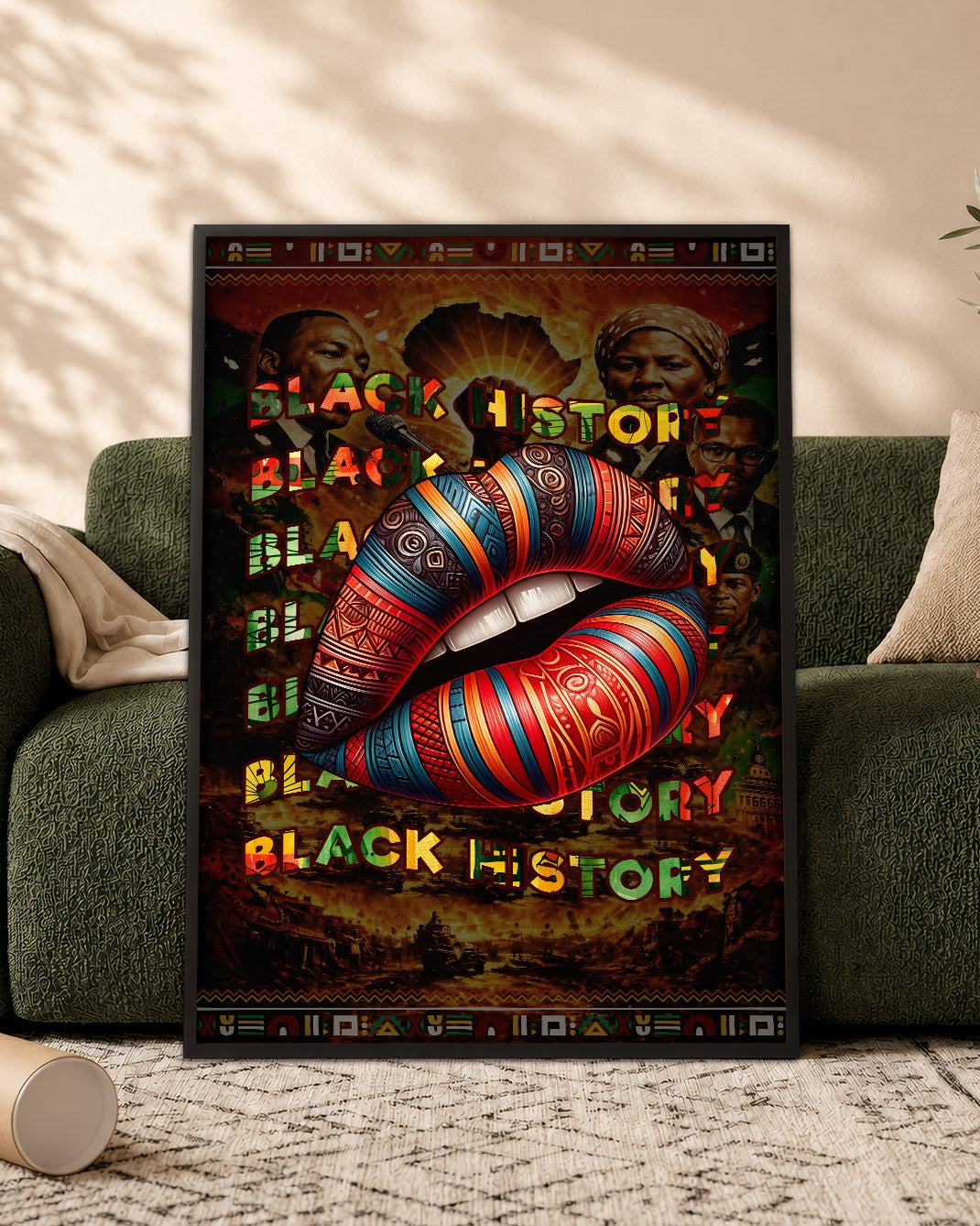 Black History Bold Lips - Black Culture, Voice & Pride - Poster/Canvas
