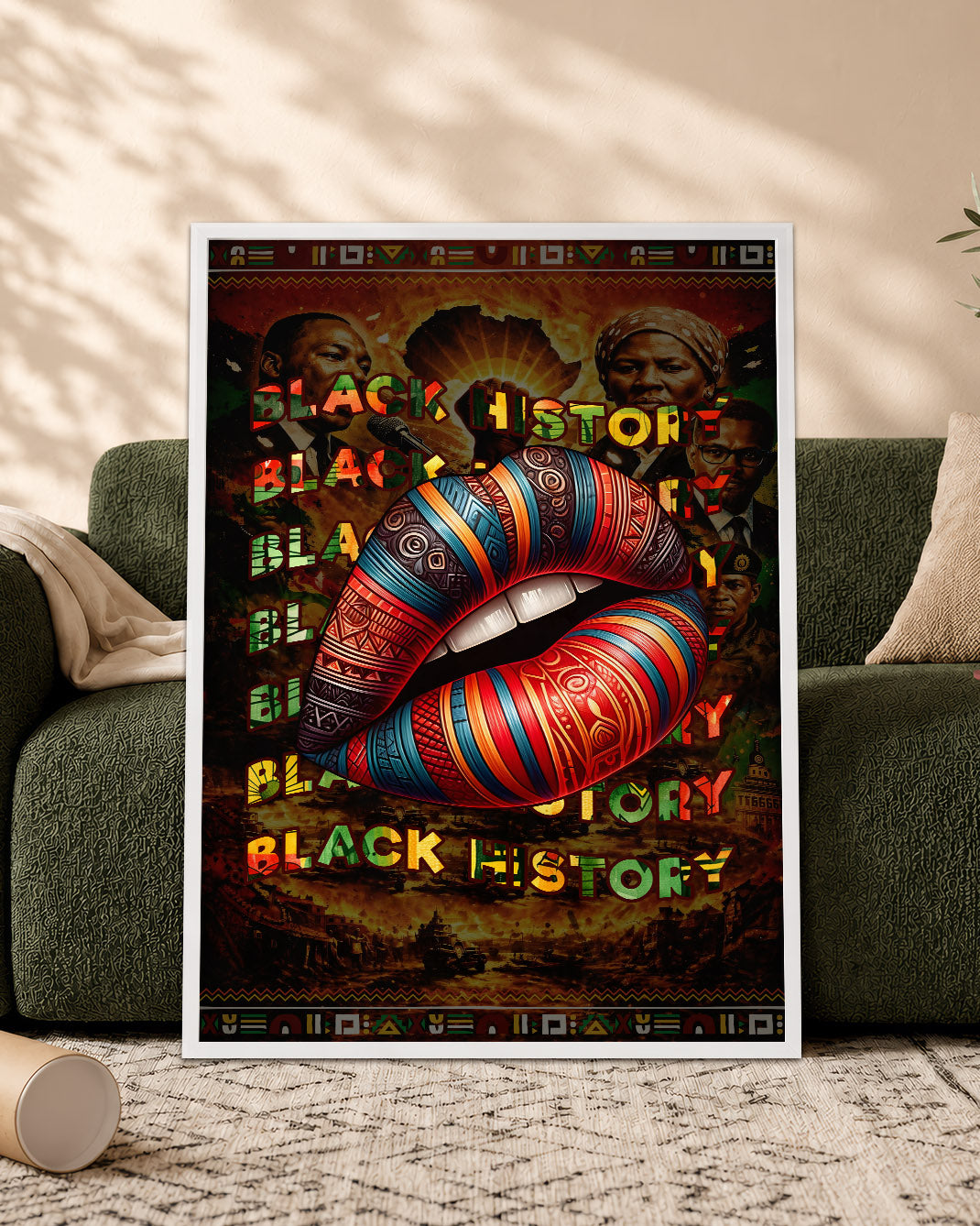 Black History Bold Lips - Black Culture, Voice & Pride - Poster/Canvas