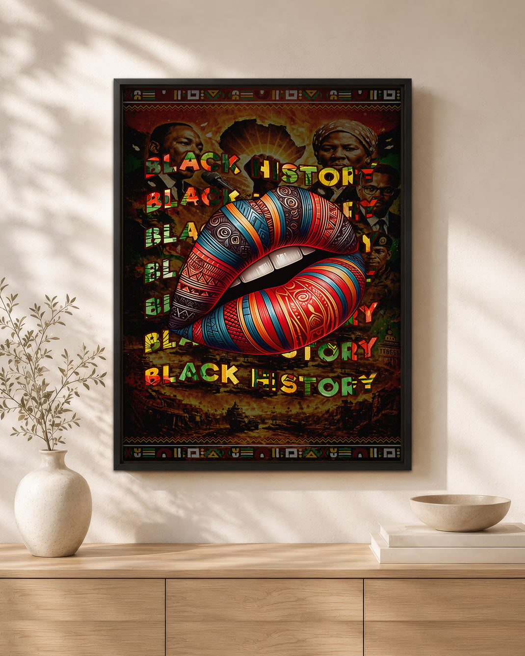 Black History Bold Lips - Black Culture, Voice & Pride - Poster/Canvas
