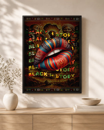 Black History Bold Lips - Black Culture, Voice & Pride - Poster/Canvas