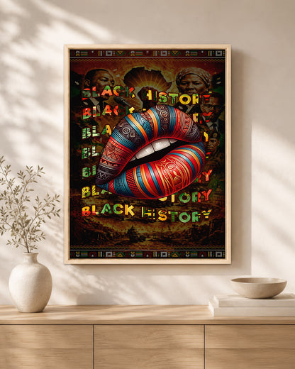 Black History Bold Lips - Black Culture, Voice & Pride - Poster/Canvas