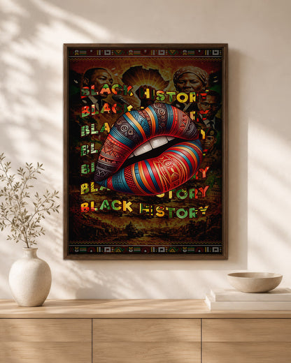 Black History Bold Lips - Black Culture, Voice & Pride - Poster/Canvas