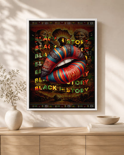 Black History Bold Lips - Black Culture, Voice & Pride - Poster/Canvas