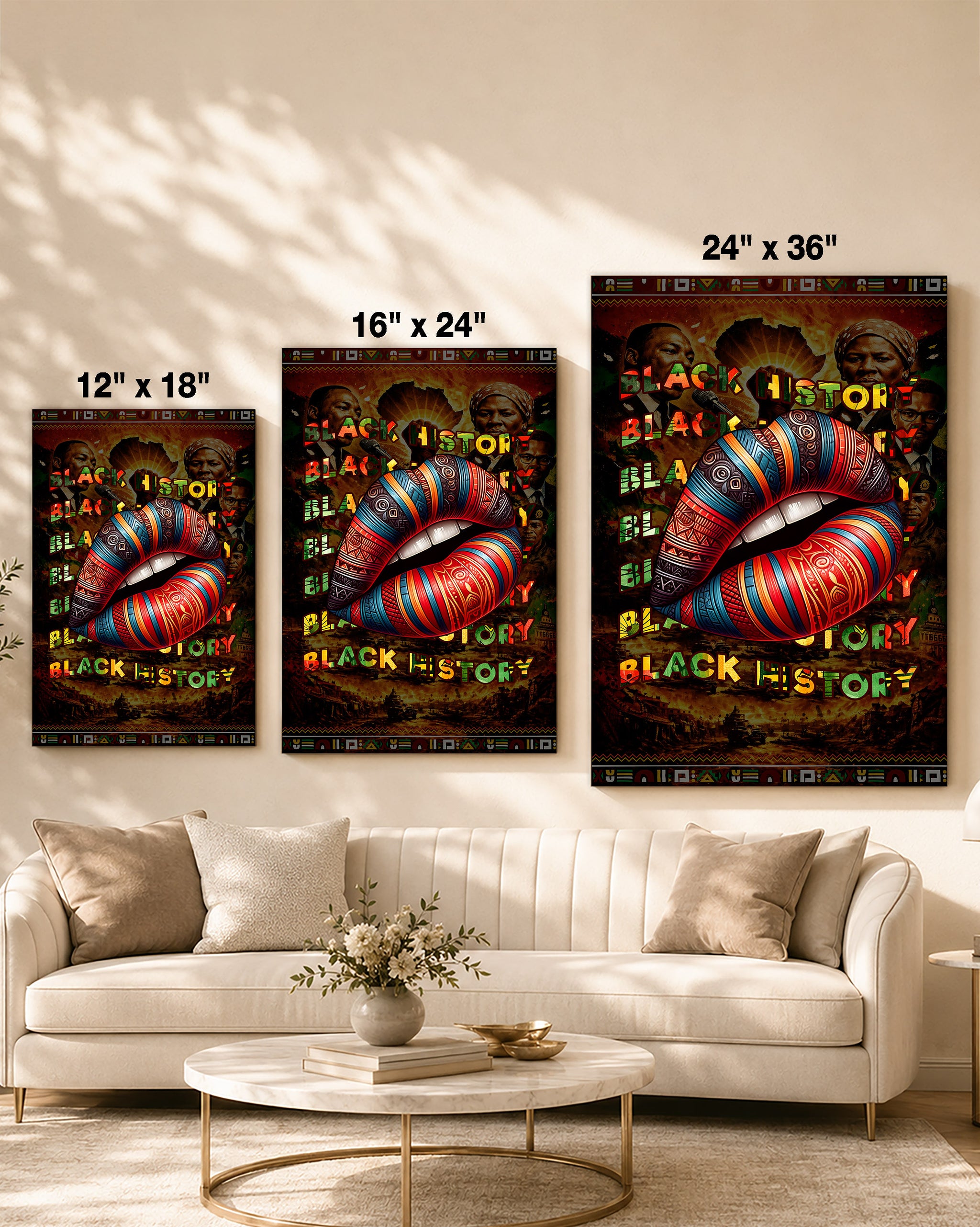 Black History Bold Lips - Black Culture, Voice & Pride - Poster/Canvas