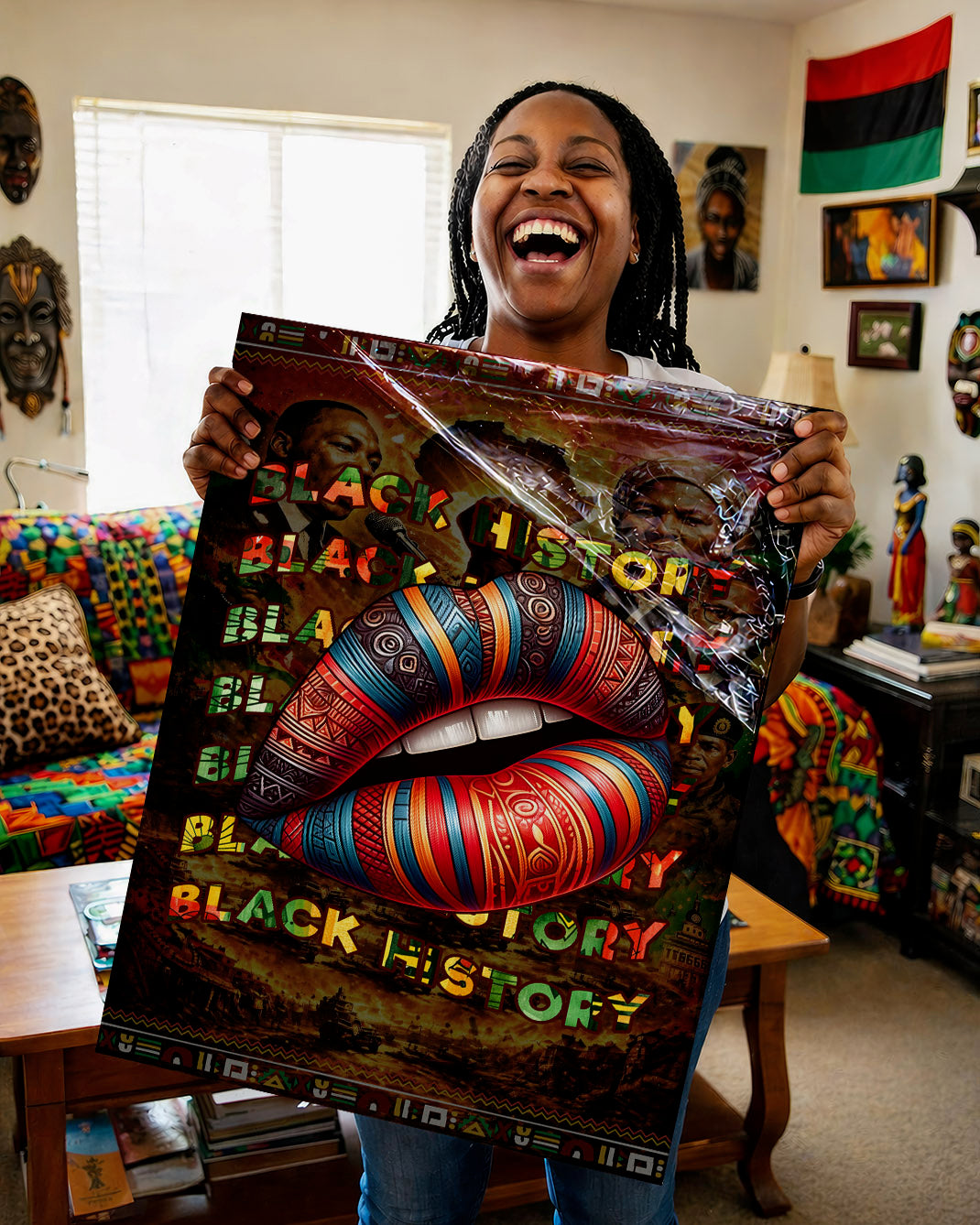 Black History Bold Lips - Black Culture, Voice & Pride - Poster/Canvas