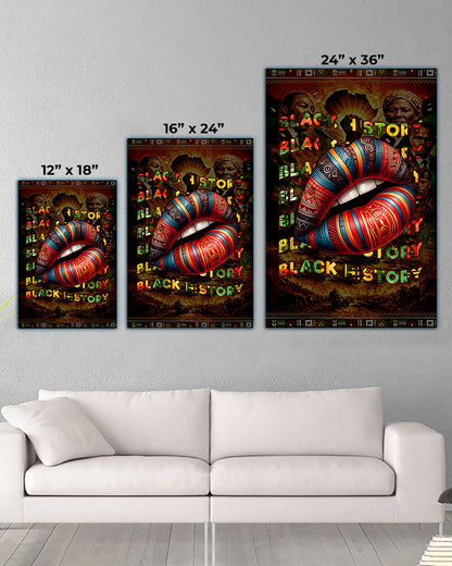 Black History Bold Lips - Black Culture, Voice & Pride - Poster/Canvas