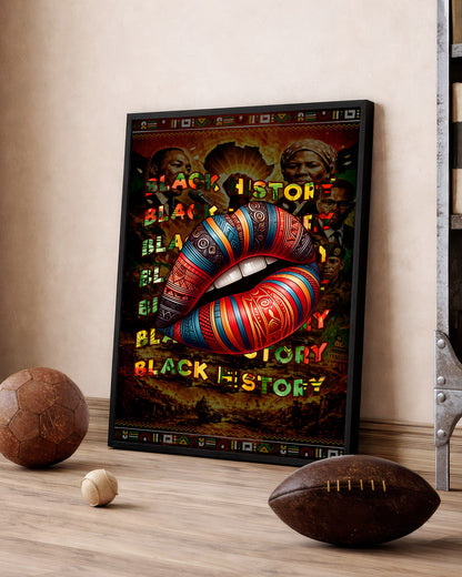 Black History Bold Lips - Black Culture, Voice & Pride - Poster/Canvas