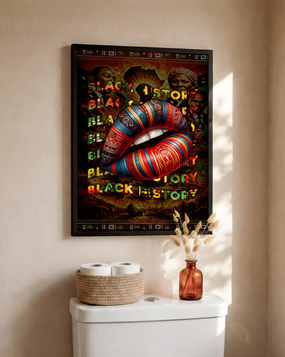 Black History Bold Lips - Black Culture, Voice & Pride - Poster/Canvas