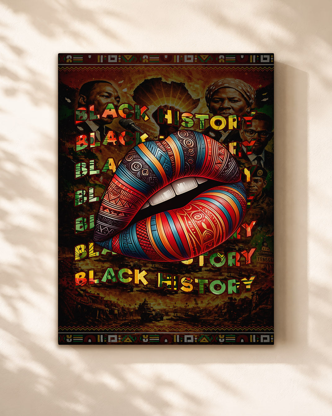 Black History Bold Lips - Black Culture, Voice & Pride - Poster/Canvas