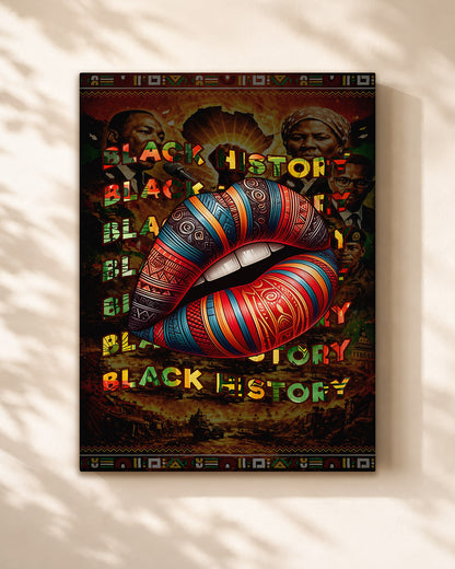 Black History Bold Lips - Black Culture, Voice & Pride - Poster/Canvas