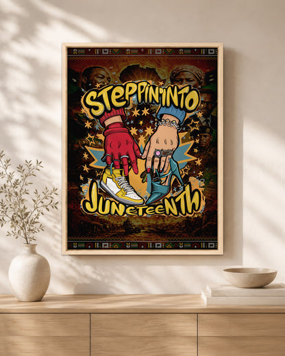 Steppin' Into Juneteenth - Freedom, Style & Black Pride - Poster/Canvas