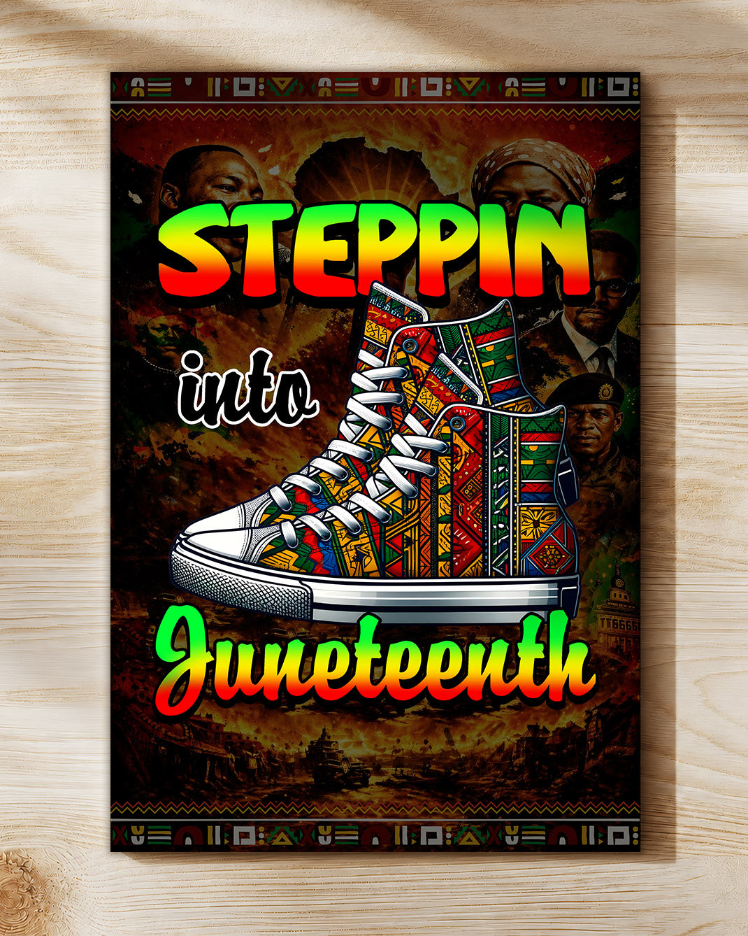 Steppin' Into Juneteenth Sneakers - Poster/Canvas