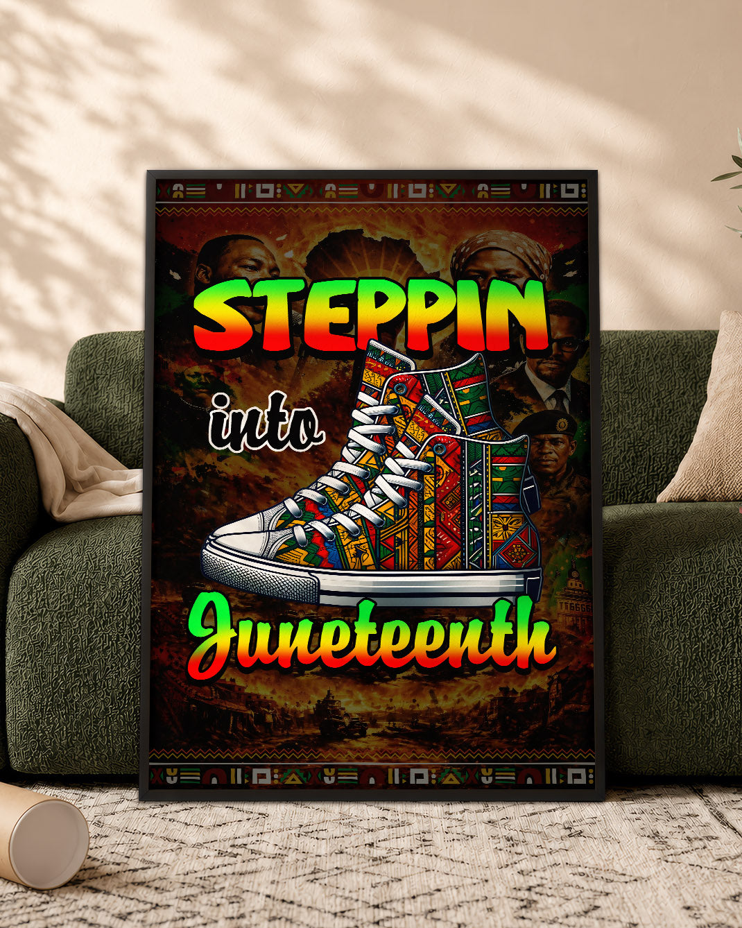 Steppin' Into Juneteenth Sneakers - Poster/Canvas