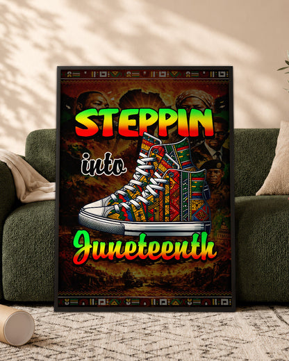 Steppin' Into Juneteenth Sneakers - Poster/Canvas