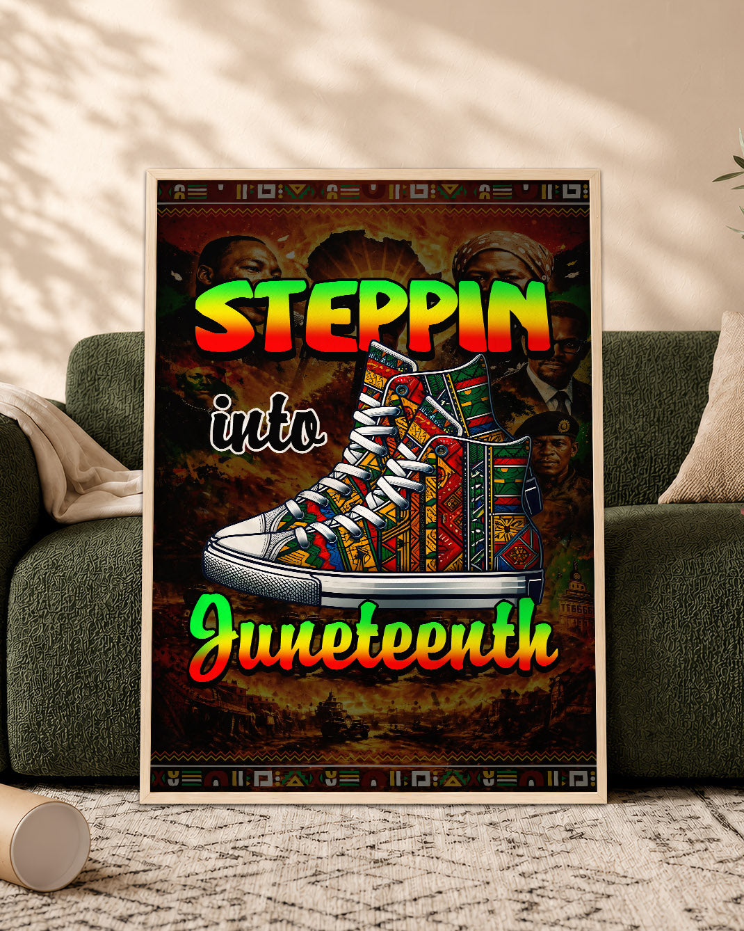 Steppin' Into Juneteenth Sneakers - Poster/Canvas