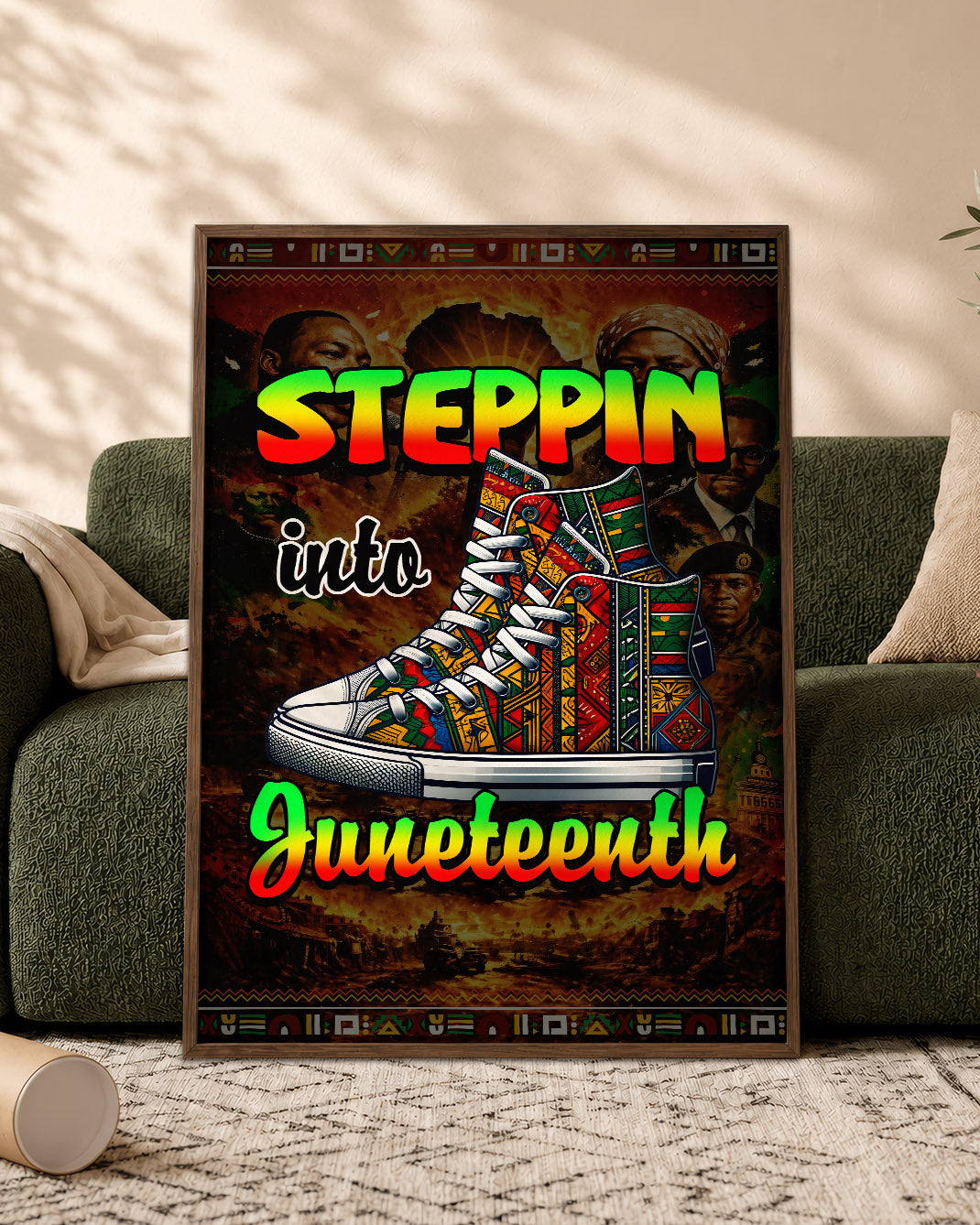 Steppin' Into Juneteenth Sneakers - Poster/Canvas
