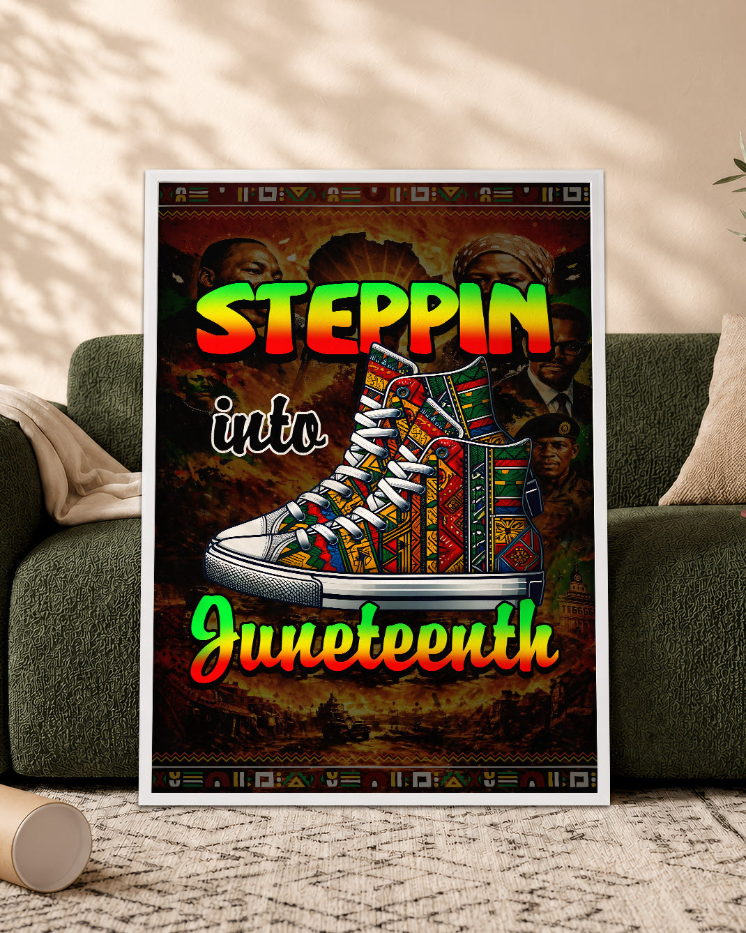 Steppin' Into Juneteenth Sneakers - Poster/Canvas