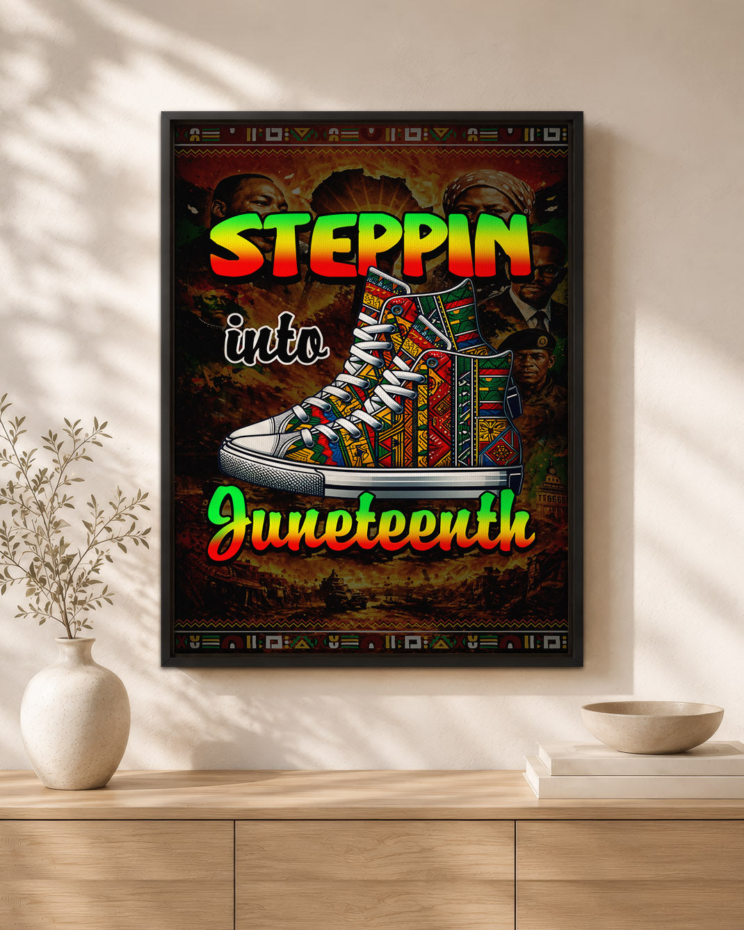 Steppin' Into Juneteenth Sneakers - Poster/Canvas