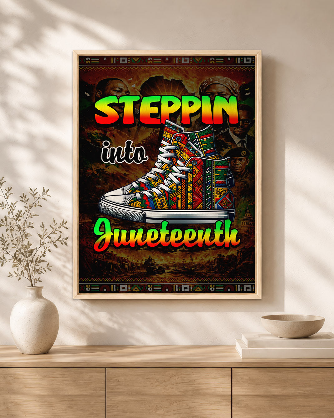 Steppin' Into Juneteenth Sneakers - Poster/Canvas
