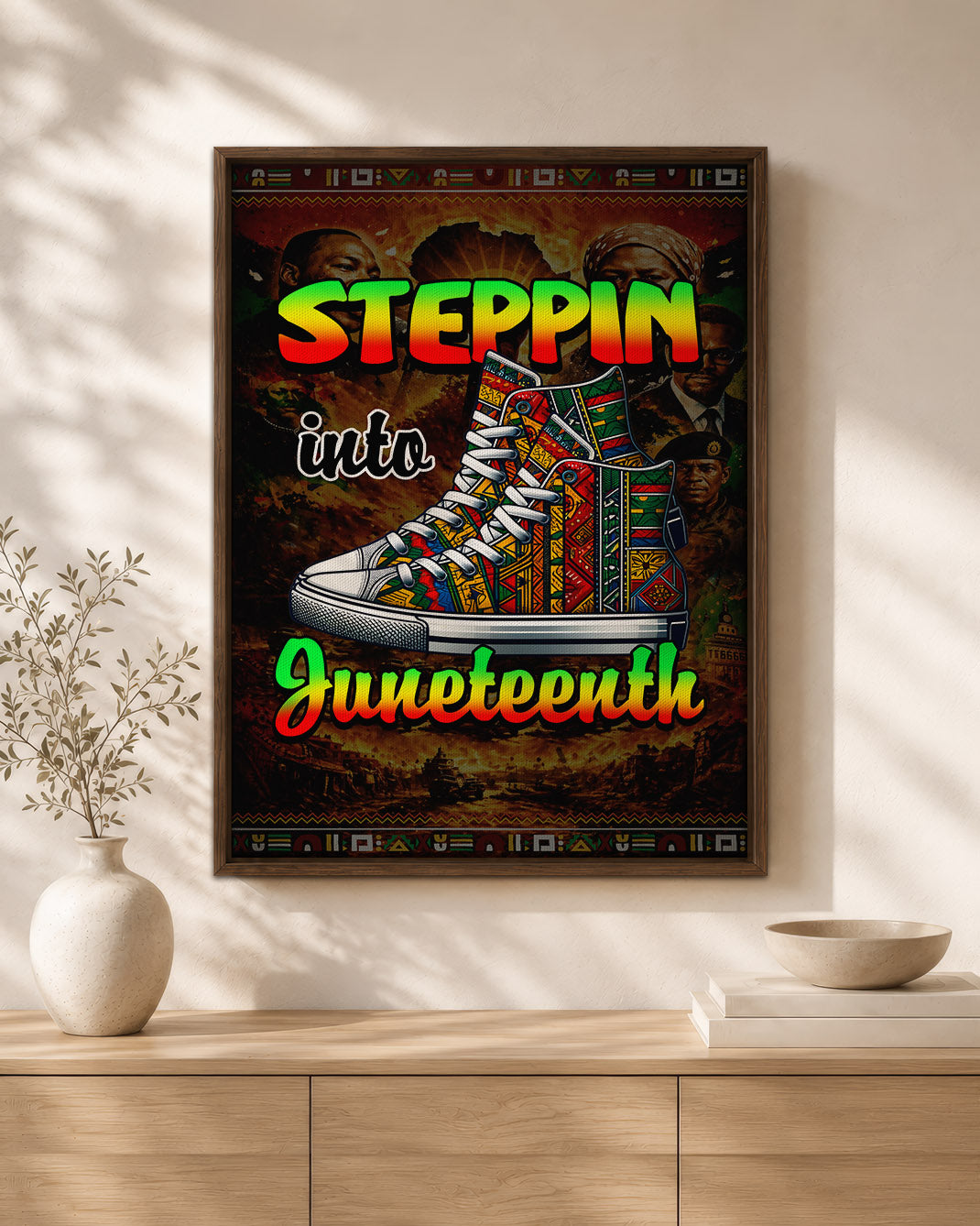 Steppin' Into Juneteenth Sneakers - Poster/Canvas