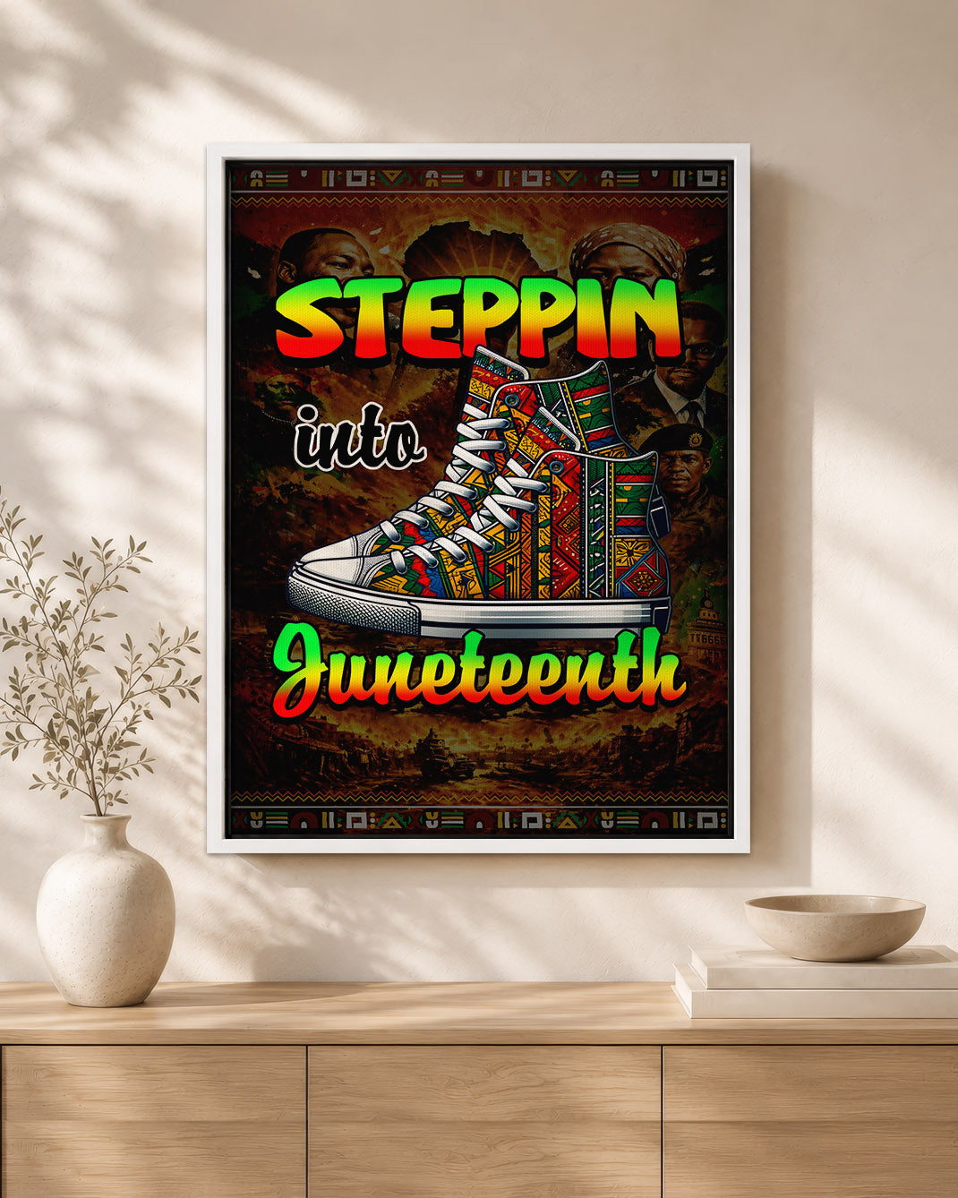 Steppin' Into Juneteenth Sneakers - Poster/Canvas