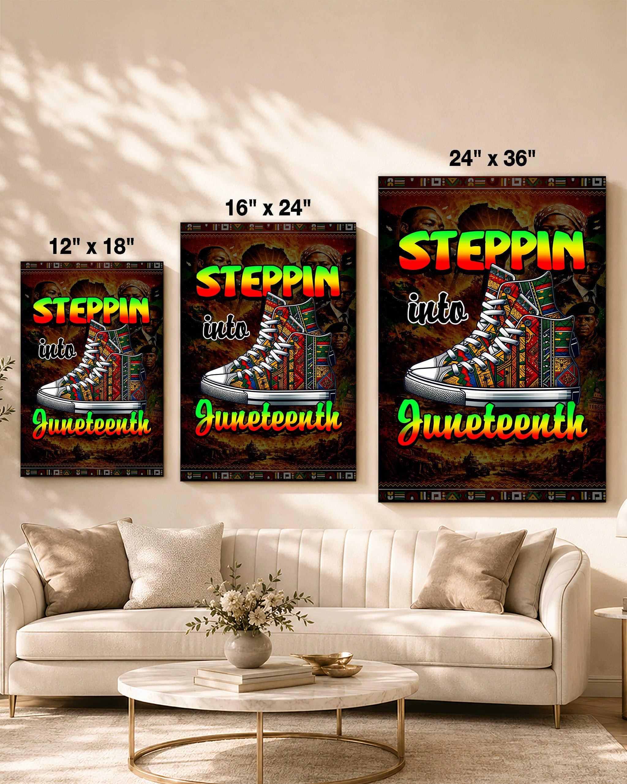 Steppin' Into Juneteenth Sneakers - Poster/Canvas