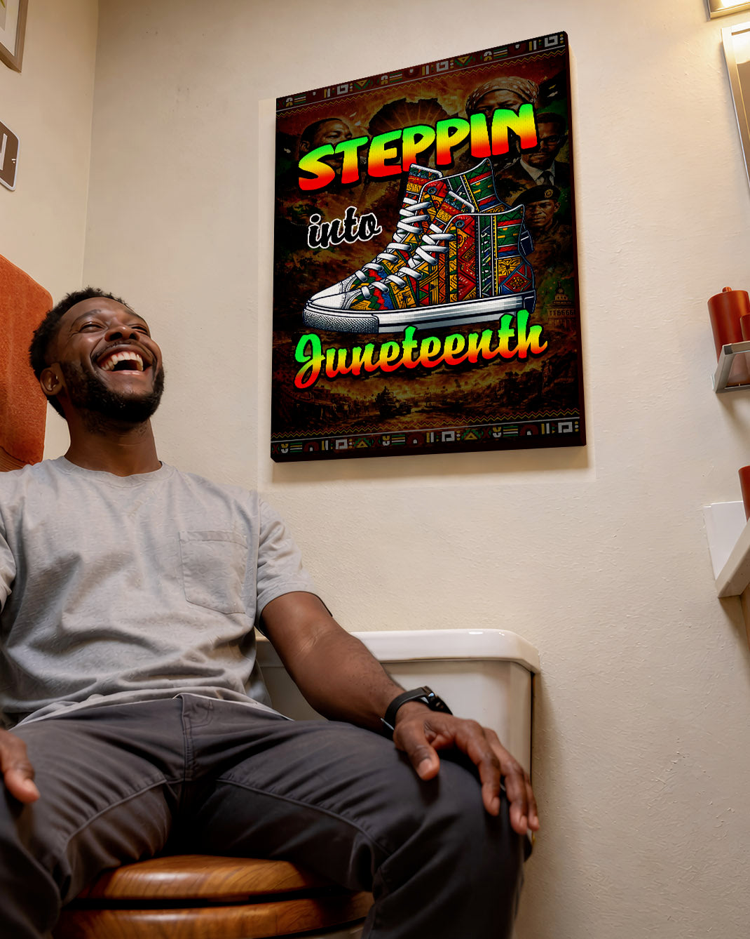 Steppin' Into Juneteenth Sneakers - Poster/Canvas