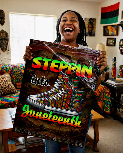 Steppin' Into Juneteenth Sneakers - Poster/Canvas