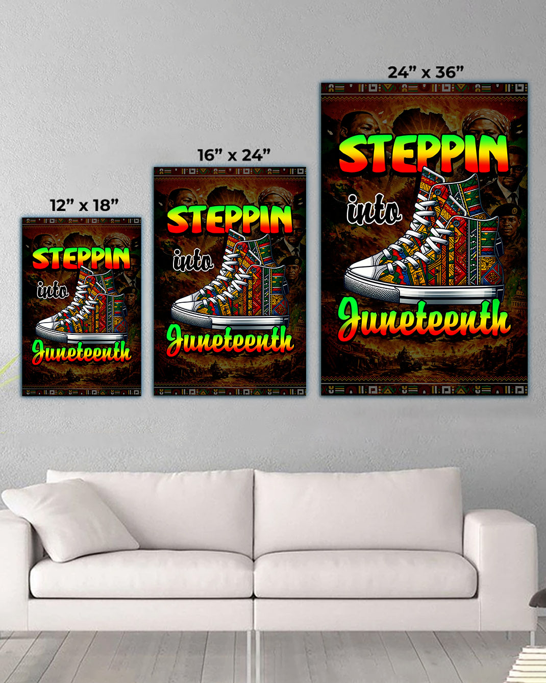 Steppin' Into Juneteenth Sneakers - Poster/Canvas