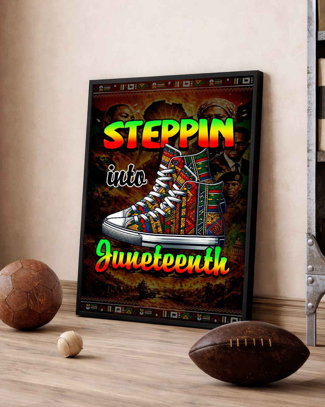 Steppin' Into Juneteenth Sneakers - Poster/Canvas