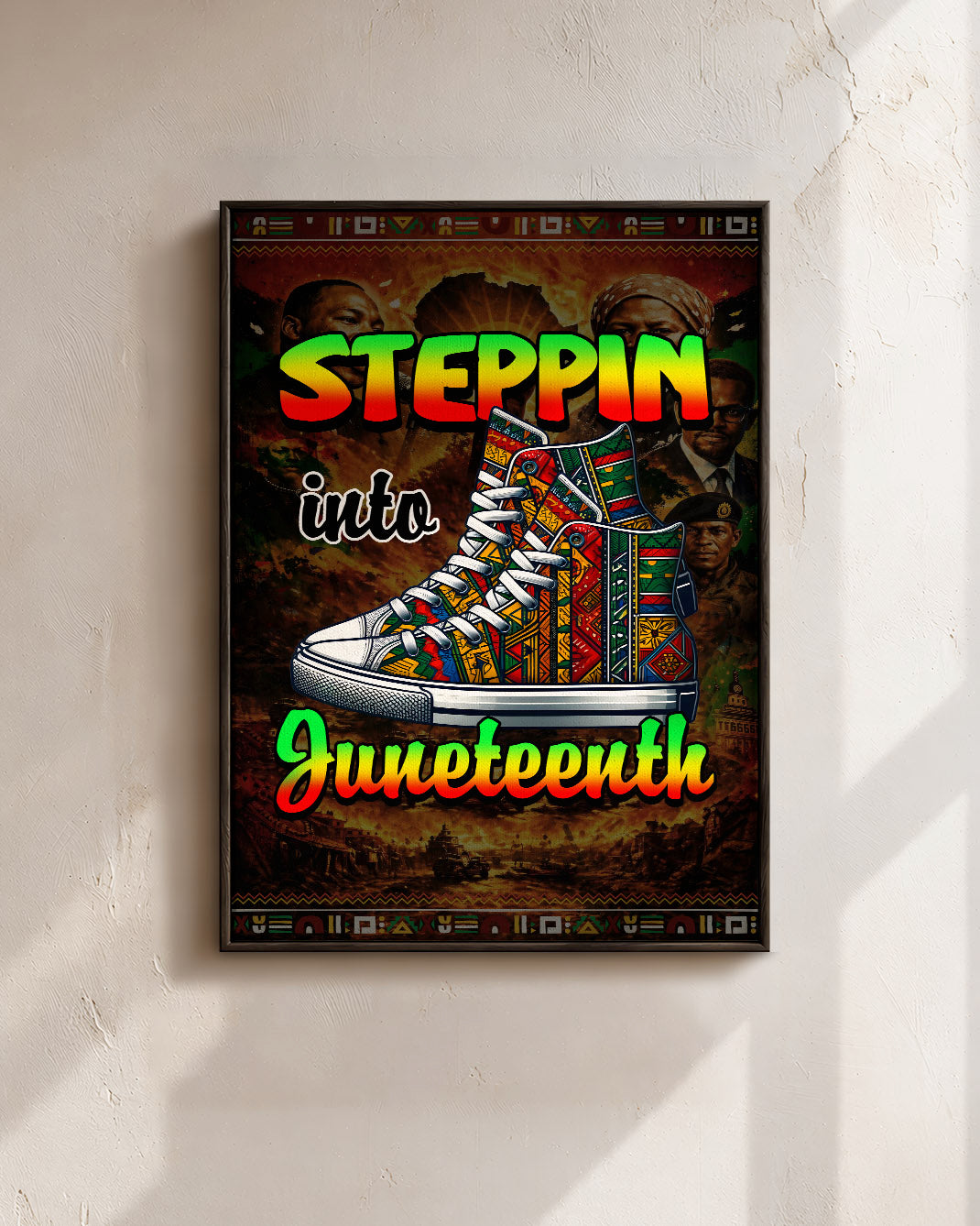 Steppin' Into Juneteenth Sneakers - Poster/Canvas