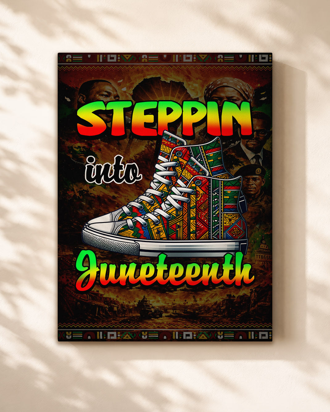 Steppin' Into Juneteenth Sneakers - Poster/Canvas