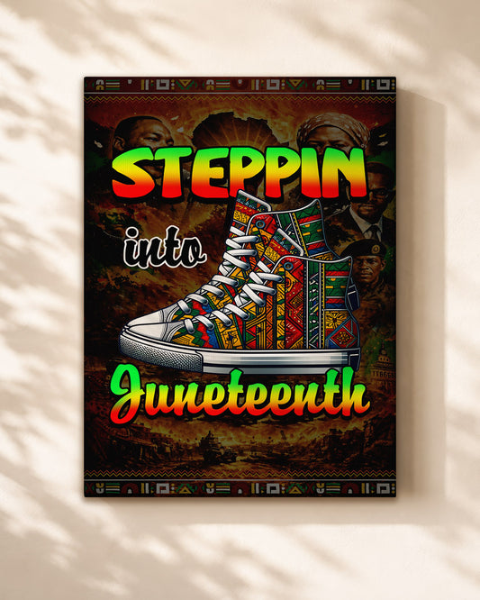 Steppin' Into Juneteenth Sneakers - Poster/Canvas