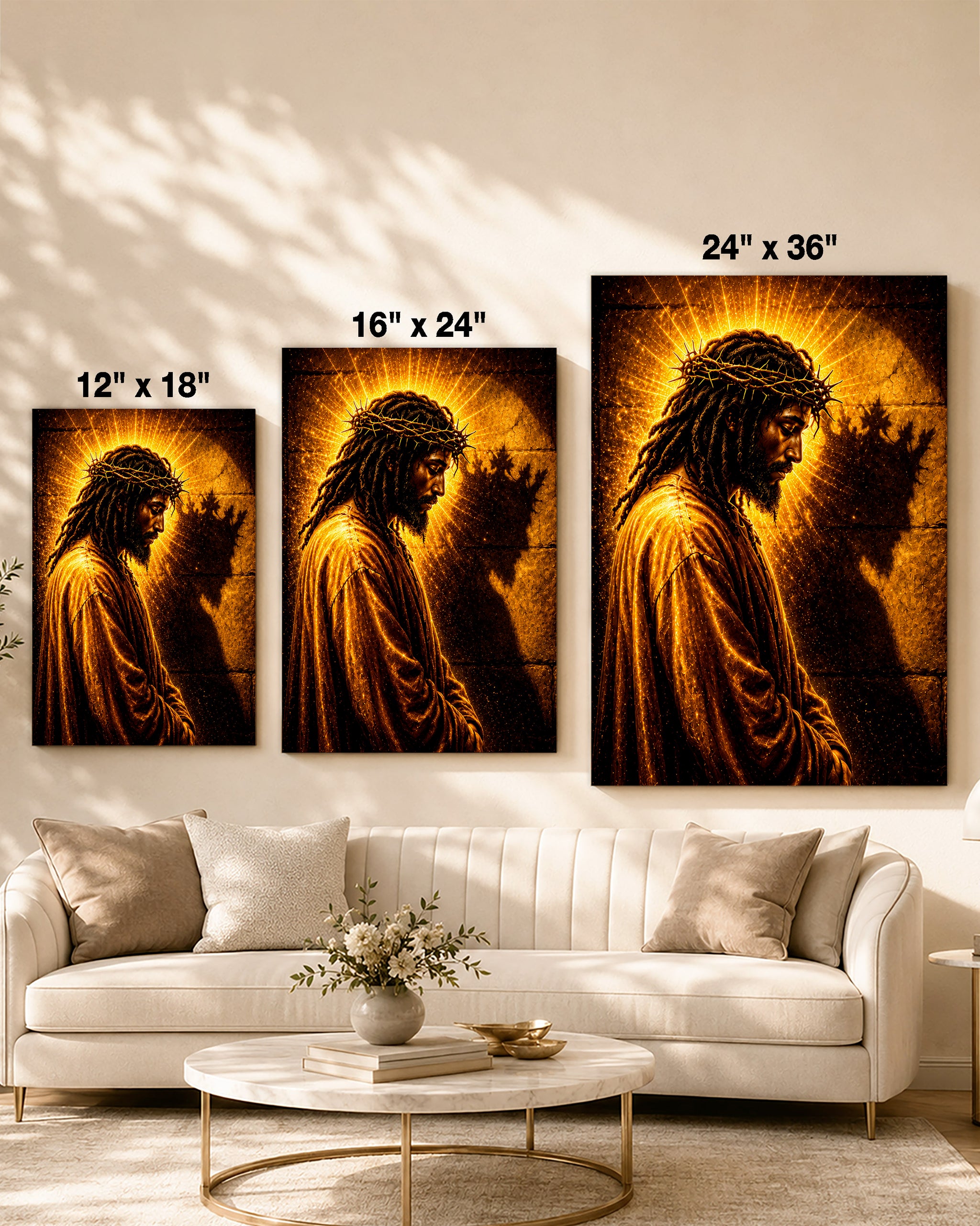 African American Jesus Canvas Wall Art – Black Christian Home Decor