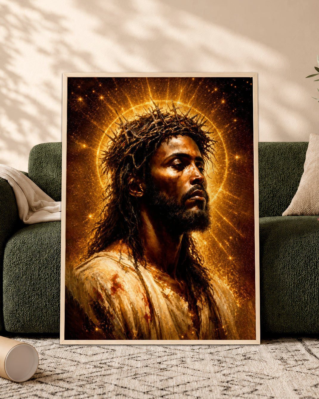 African American Jesus Canvas Wall Art – Black Christian Home Decor