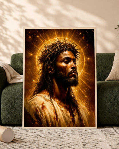 African American Jesus Canvas Wall Art – Black Christian Home Decor