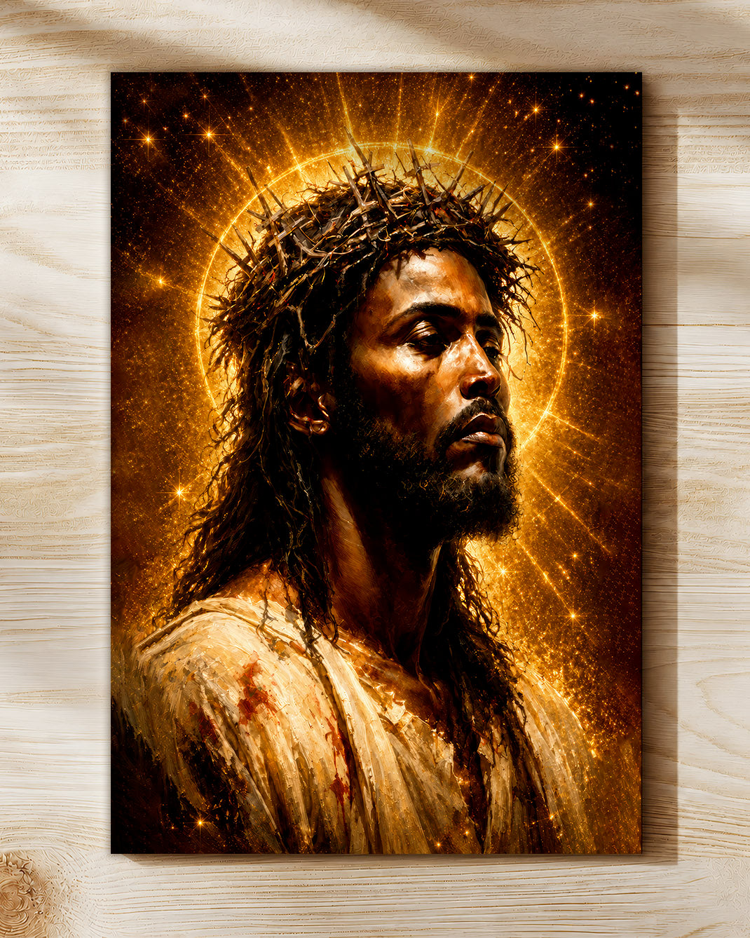 African American Jesus Canvas Wall Art – Black Christian Home Decor